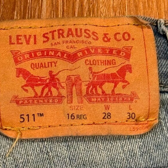 Levi’s Boys 511 Slim Flex Adjust. Waist Stretch Straight Jeans (Size: 16) EUC - Picture 16 of 16